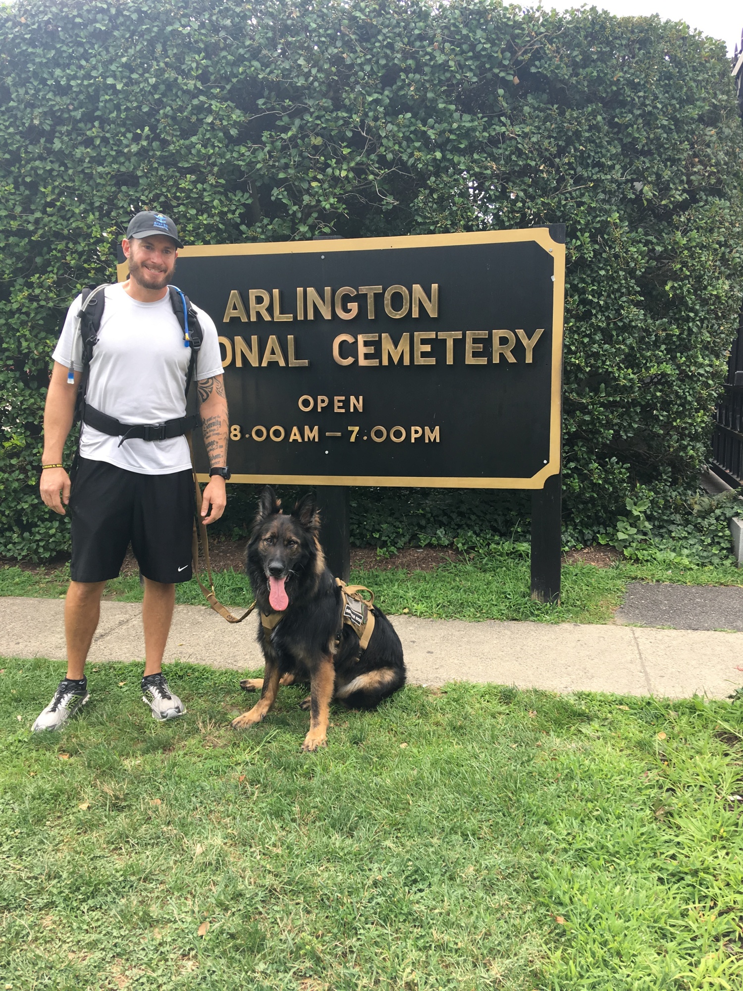 Aaron Tucker and Falco during 31 Miles for 31 Heroes. Photo courtesy of Aaron Tucker