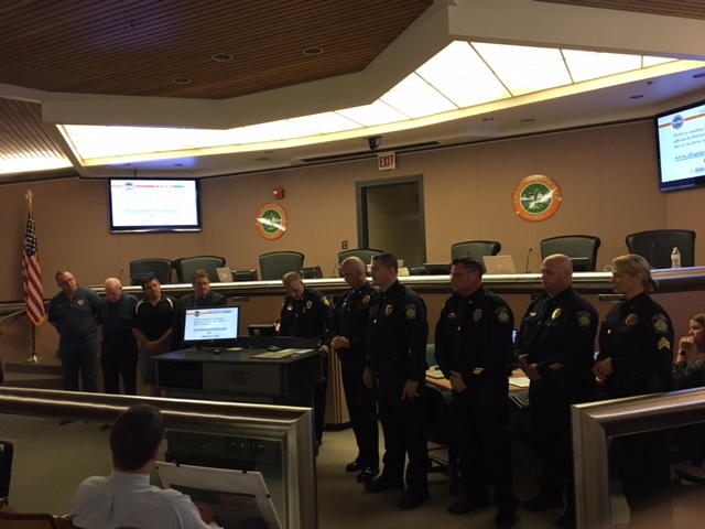 Police officers are recognized for their work in Port Orange. Photo courtesy of the Port Orange Police Department