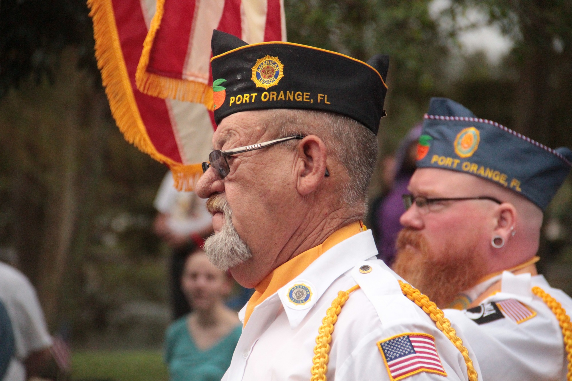 Veterans post the Nation's colors during the Veterans Day Ceremony. Photo by Nichole Osinski