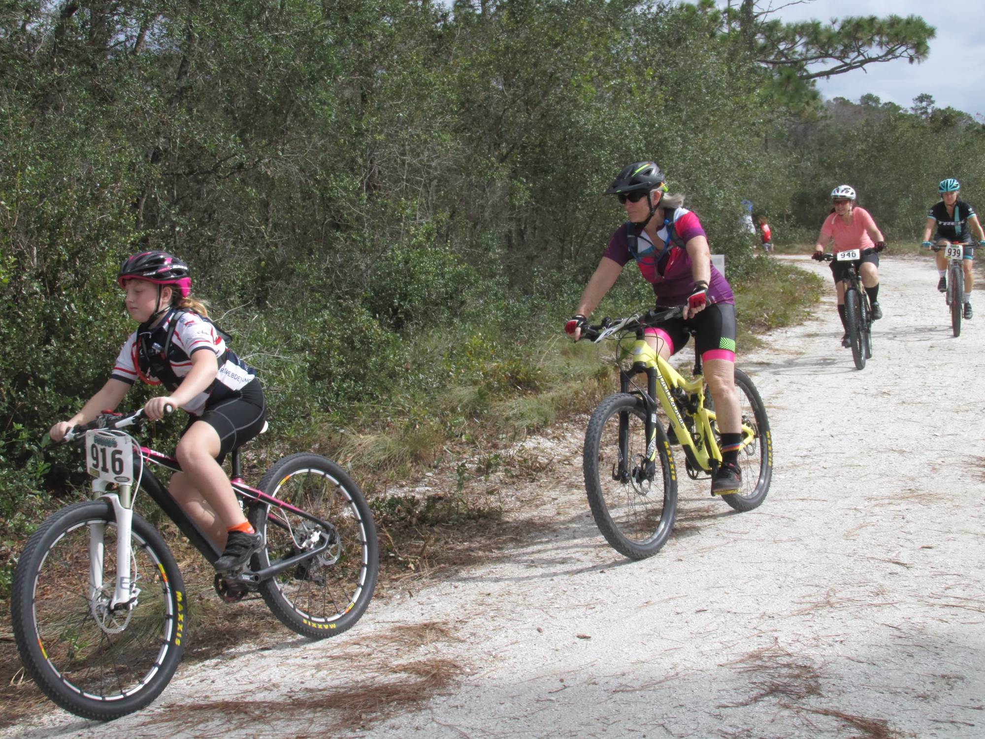 Rachel Hiller competes at a mountain bike race. Photo courtesy of Joe Hiller