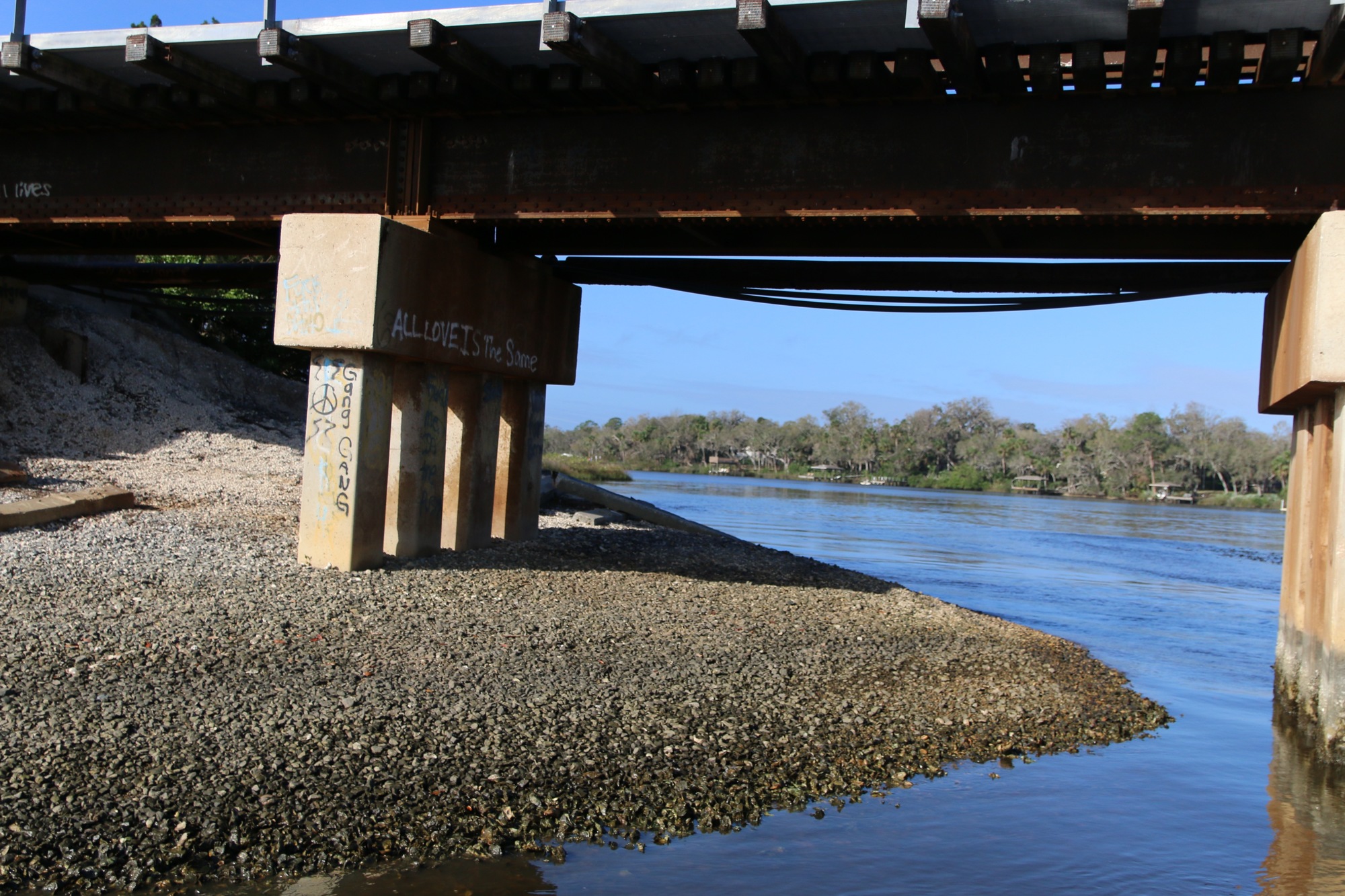 Ballast along the Spruce Creek train trestle. Photo by Nichole Osinski