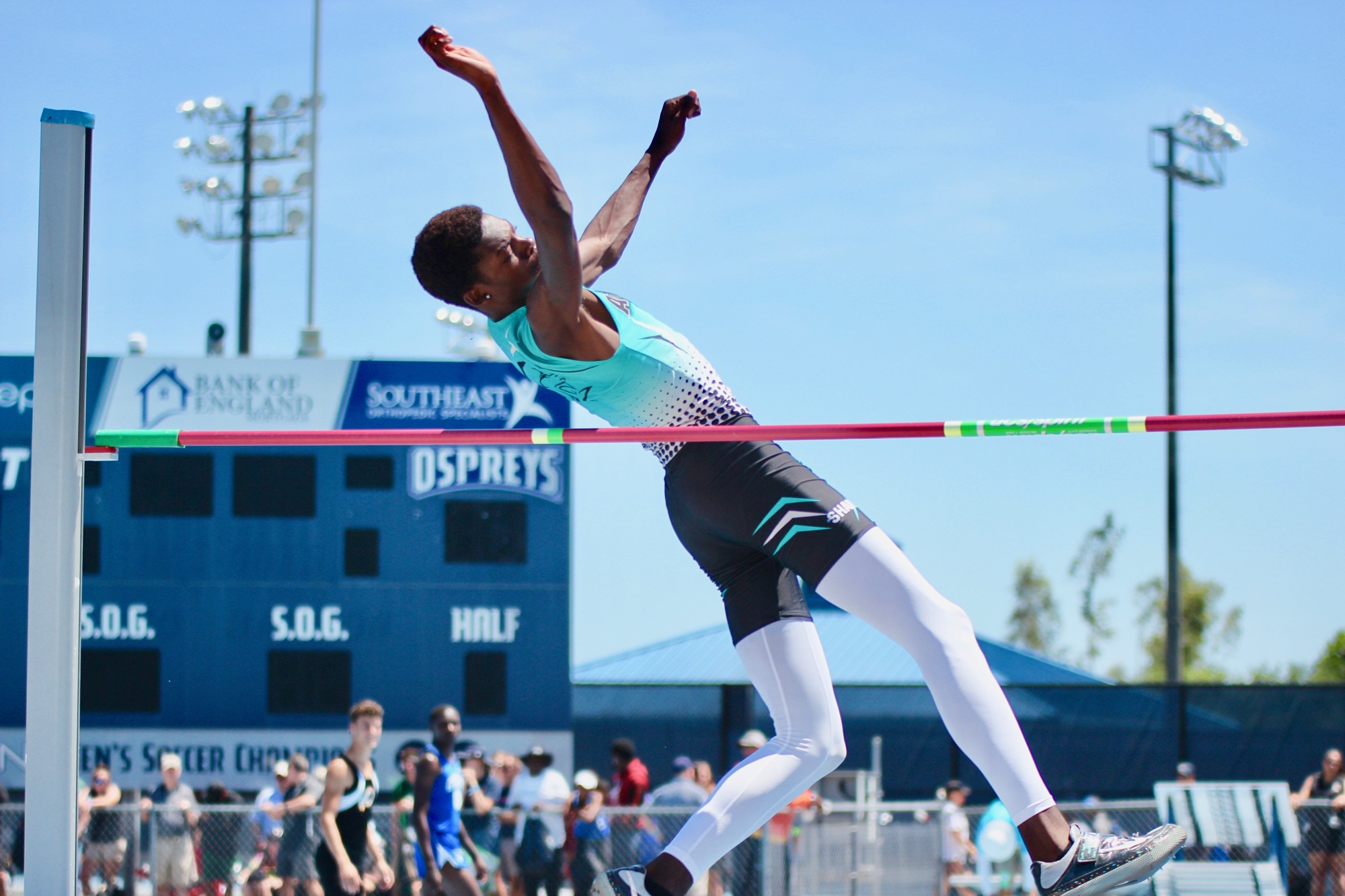 Atlantic's David Long competes in the boys 2A high jump. Photo by Ray Boone