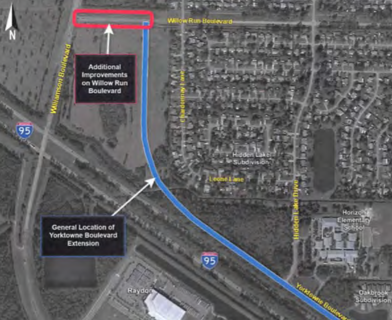 Map of proposed changes to Yorktowne Boulevard. Image from Port Orange City Agenda.