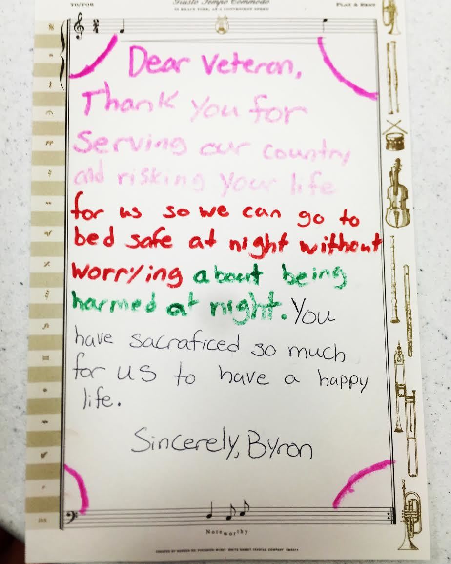 Byron Stull's letter to a veteran