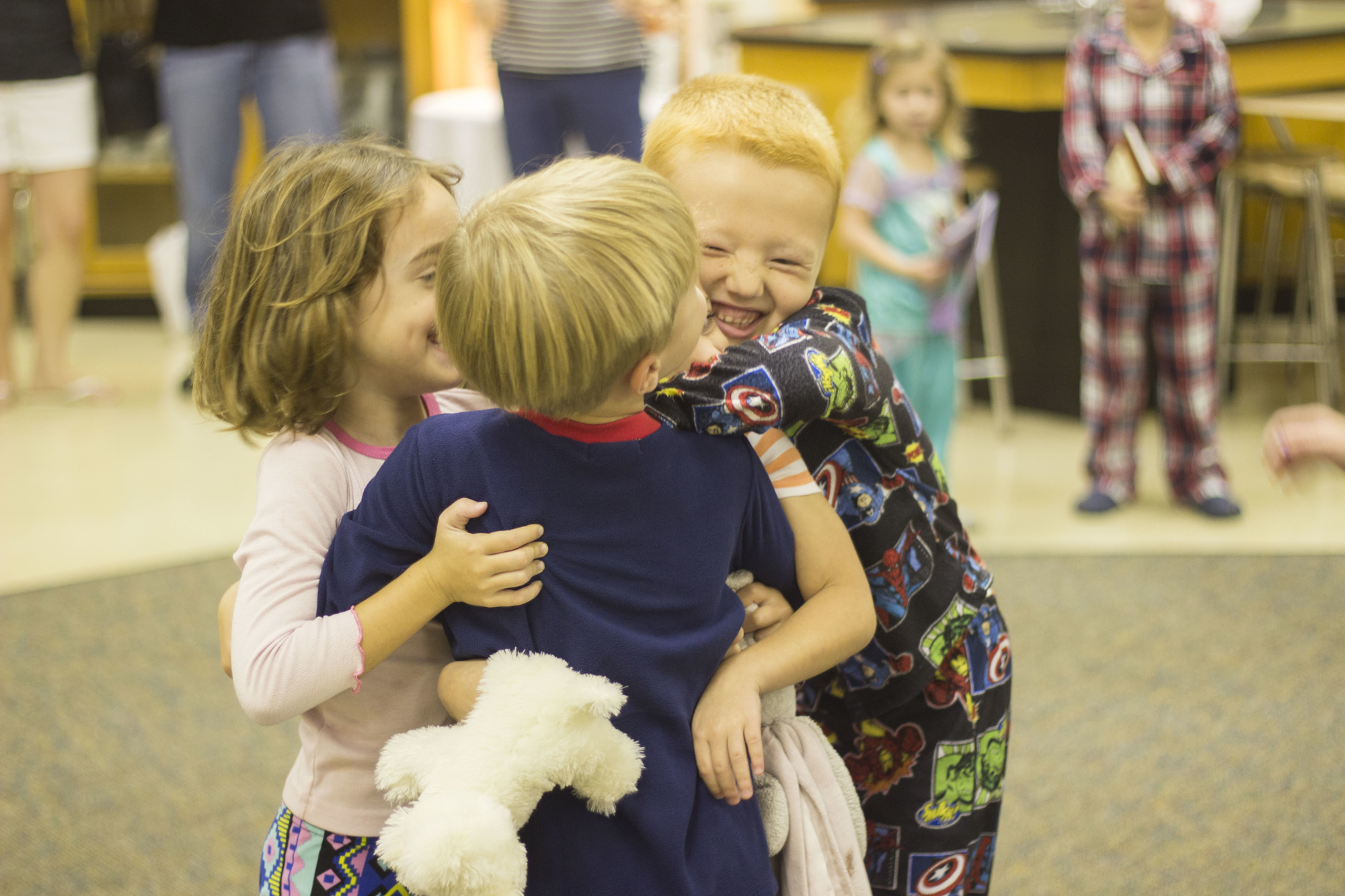 Each student that walked in was typically greeted with a large group hug.