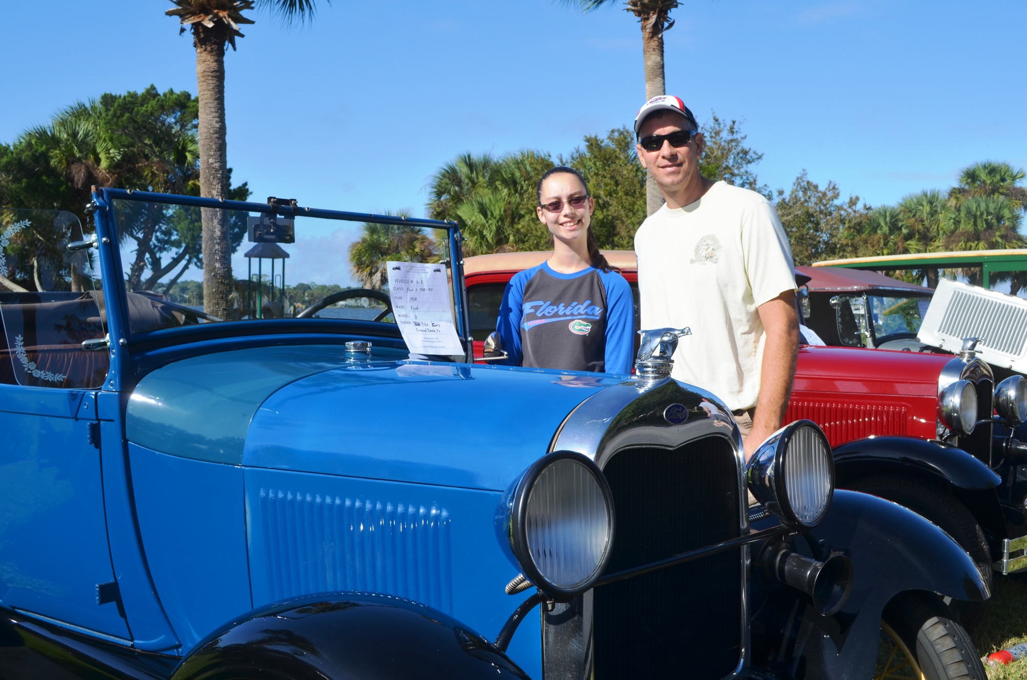 Kory Pike with his daughter, Ashley, show their 1928 Model A Phaeton. Photos by Wayne Grant.