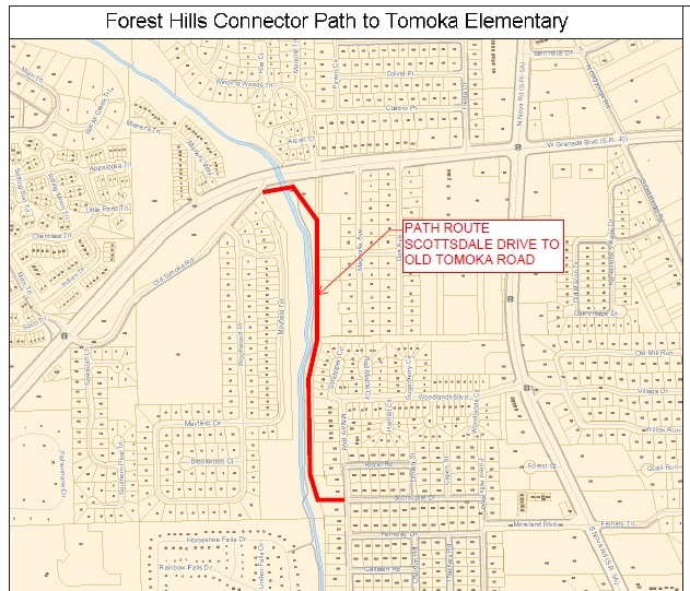 A bike path will be built for students from the Forest Hills neighborhood to ride bikes to school. Courtesy photo