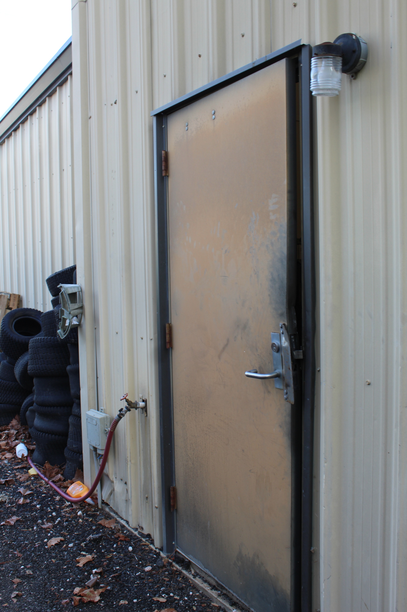 The side door in which the two individuals entered The Mower Depot. Photo by Jarleene Almenas