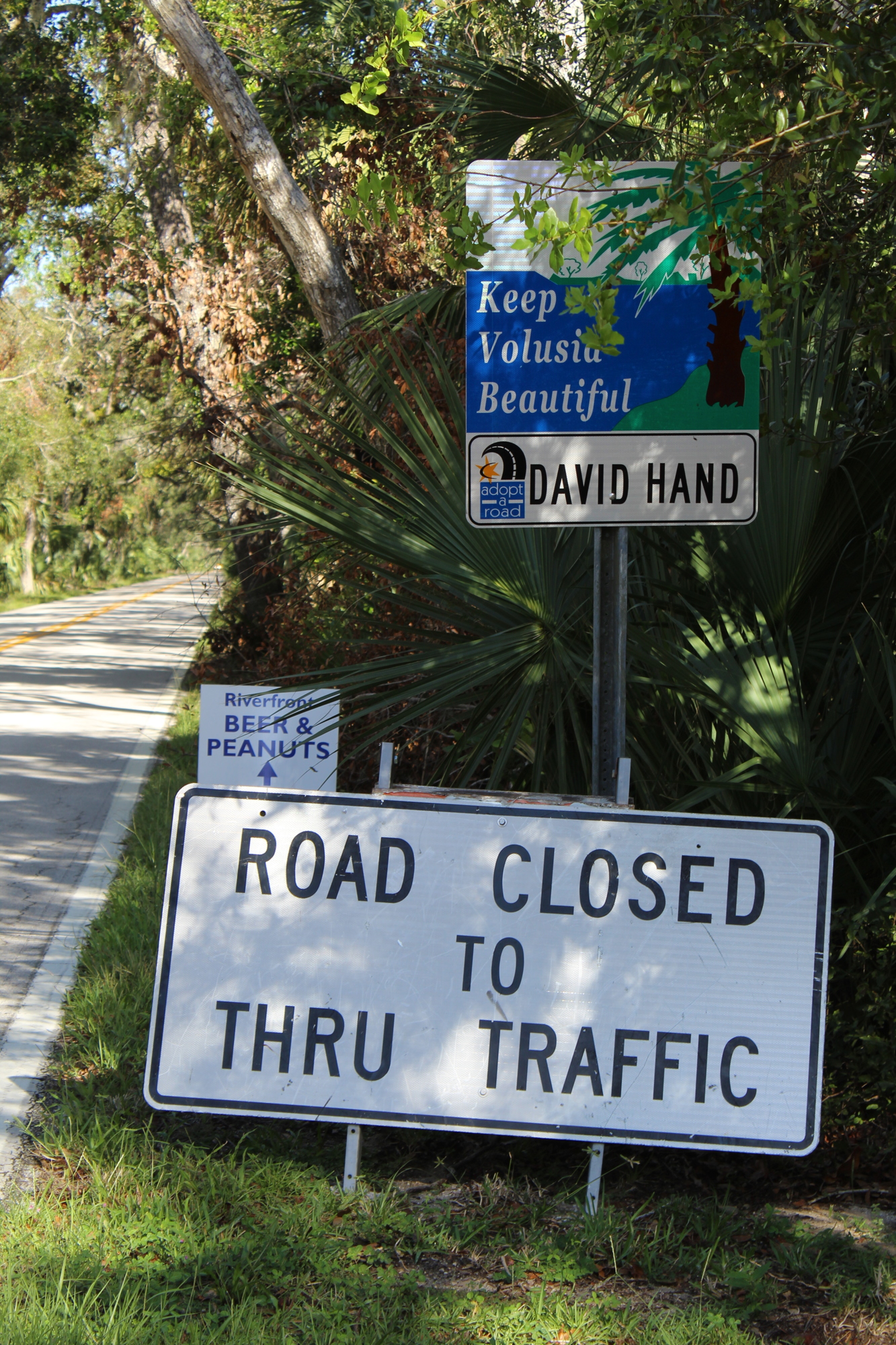 The road sign on N. Beach Street was moved to the side to allow for traffic to pass. Photo by Jarleene Almenas