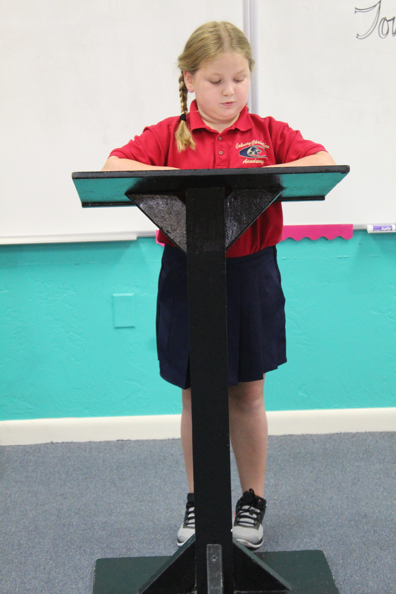 Fourth-grader Mia Rauseo shares her experience attending Calvary Christian Academy thanks to Step up for Students. Photo by Jarleene Almenas