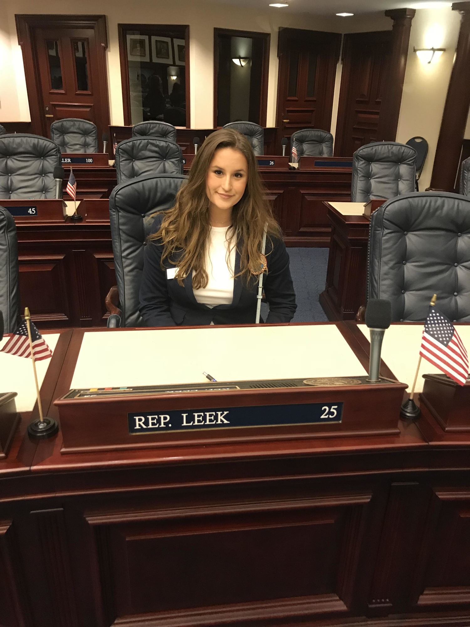 Tia Kearney attended the Florida House of Representatives Messenger program for one week on Feb 12-16, in Tallahassee. Photo courtesy of Melissa Kearney
