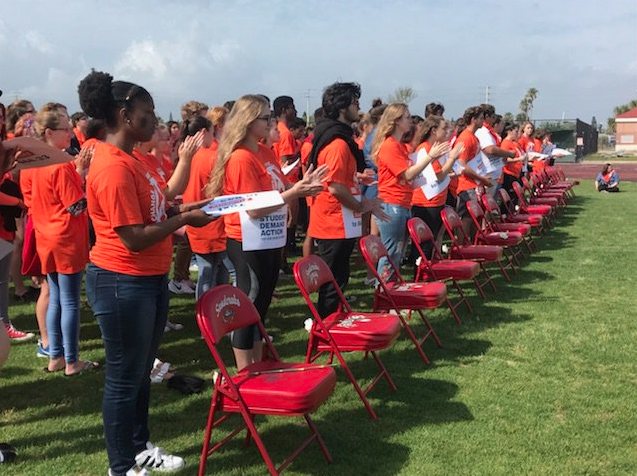 Seabreeze High School Students participate in the National School Walkout on April 20. Courtesy photo