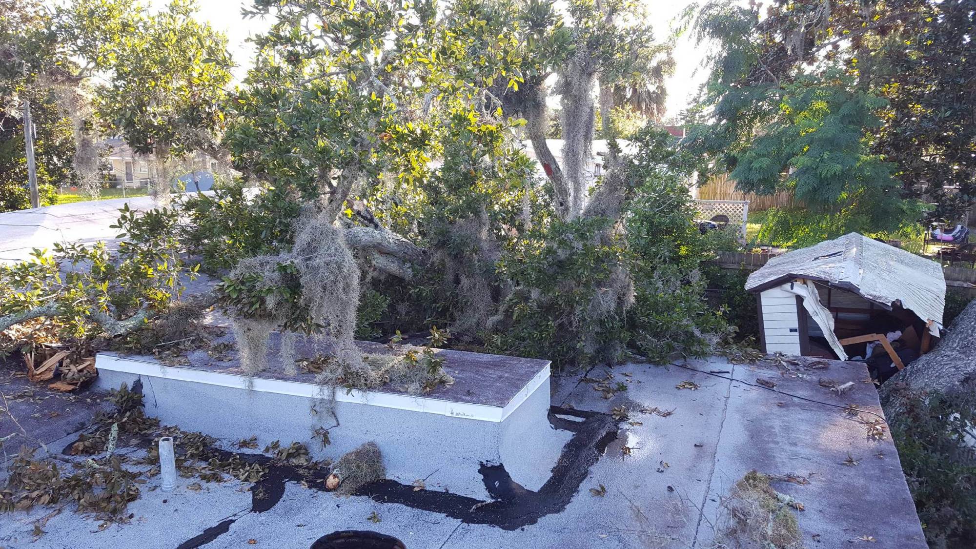 Volunteers helped clear damage to a local property owner's roof. Courtesy photo