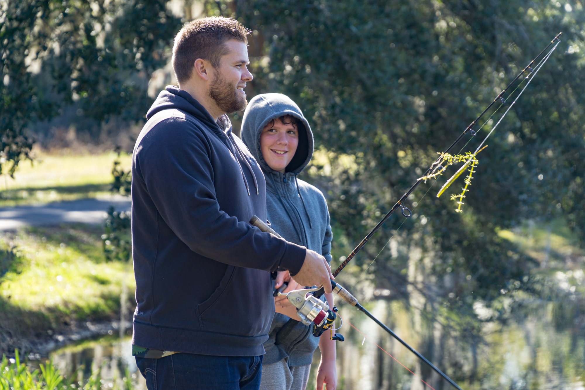 Skip and Liam finish off their time together by trying to catch some fish