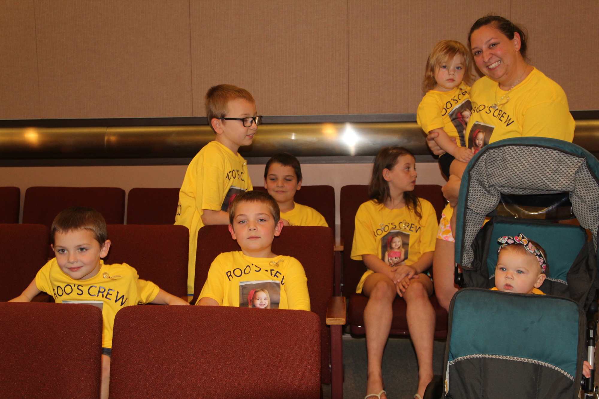 The Stafford family, headed by mom, Amanda, came to support the Warrior Kids Foundation Go Gold! month. The children are:  Noah, Maggie, Joshua, Elijah, Zachary, Mia and Molly. Photo by Tanya Russo.