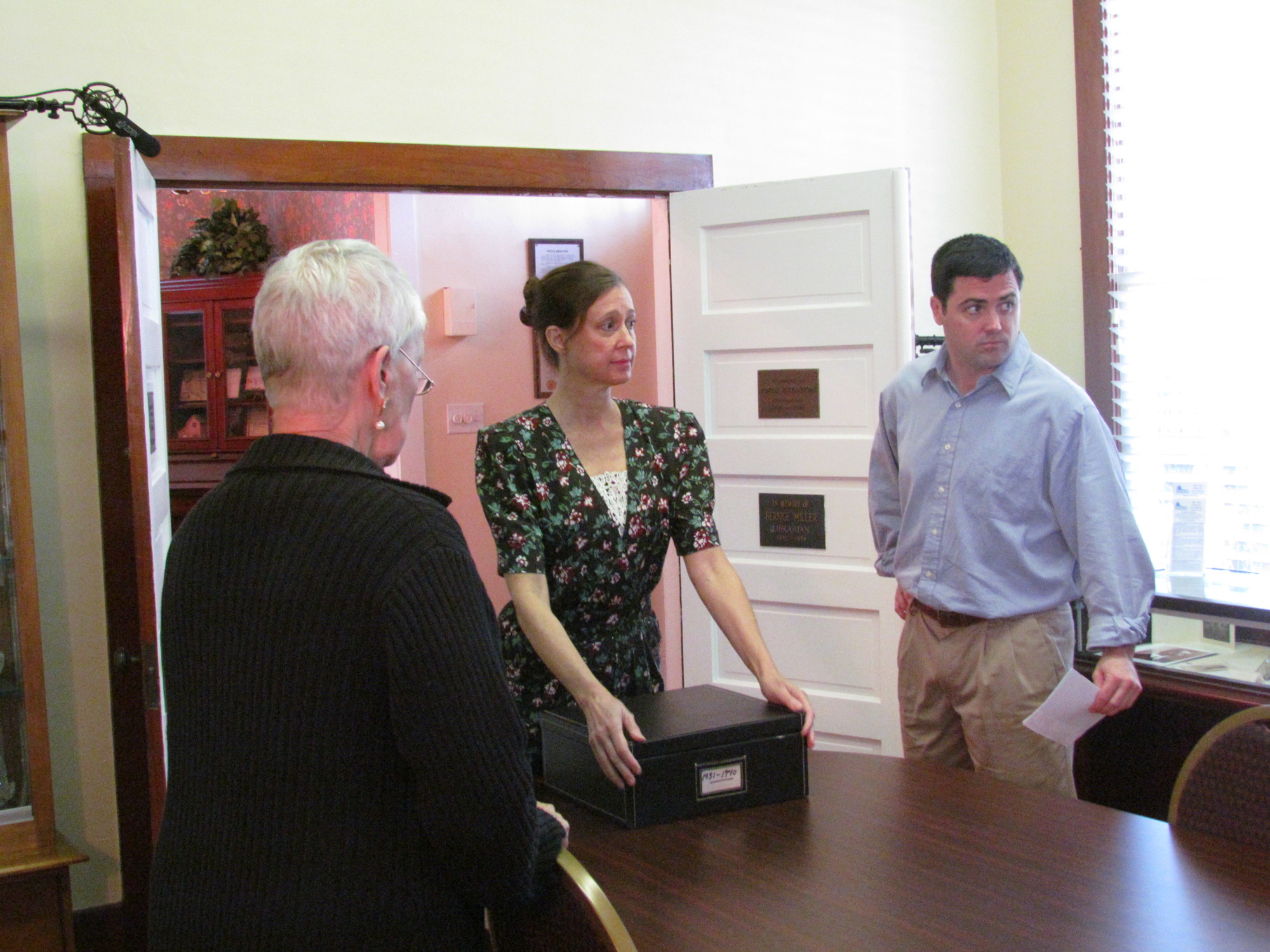 Alice Palmateer, Karyn Ruddy and Martin Jackson, all Ormond residents, participated in a scene at the Historic Anderson-Price Memorial Building (Courtesy photo).