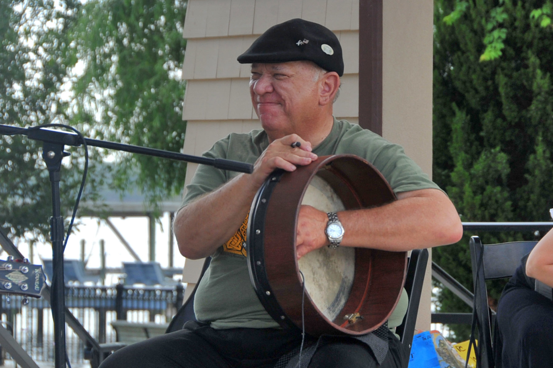 Chuck Spano plays the bodhran at last year’s Celtic Festival.Courtesy photos