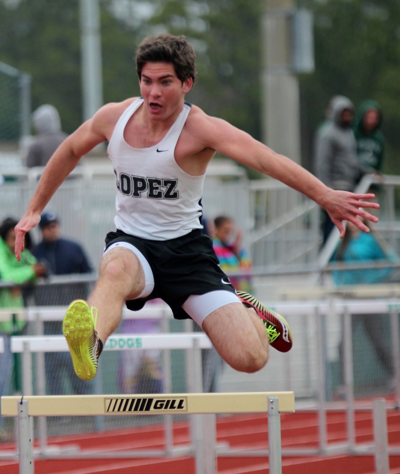 Ryan Atkins won the 110-meter hurdles. File photo by Jeff Dawsey