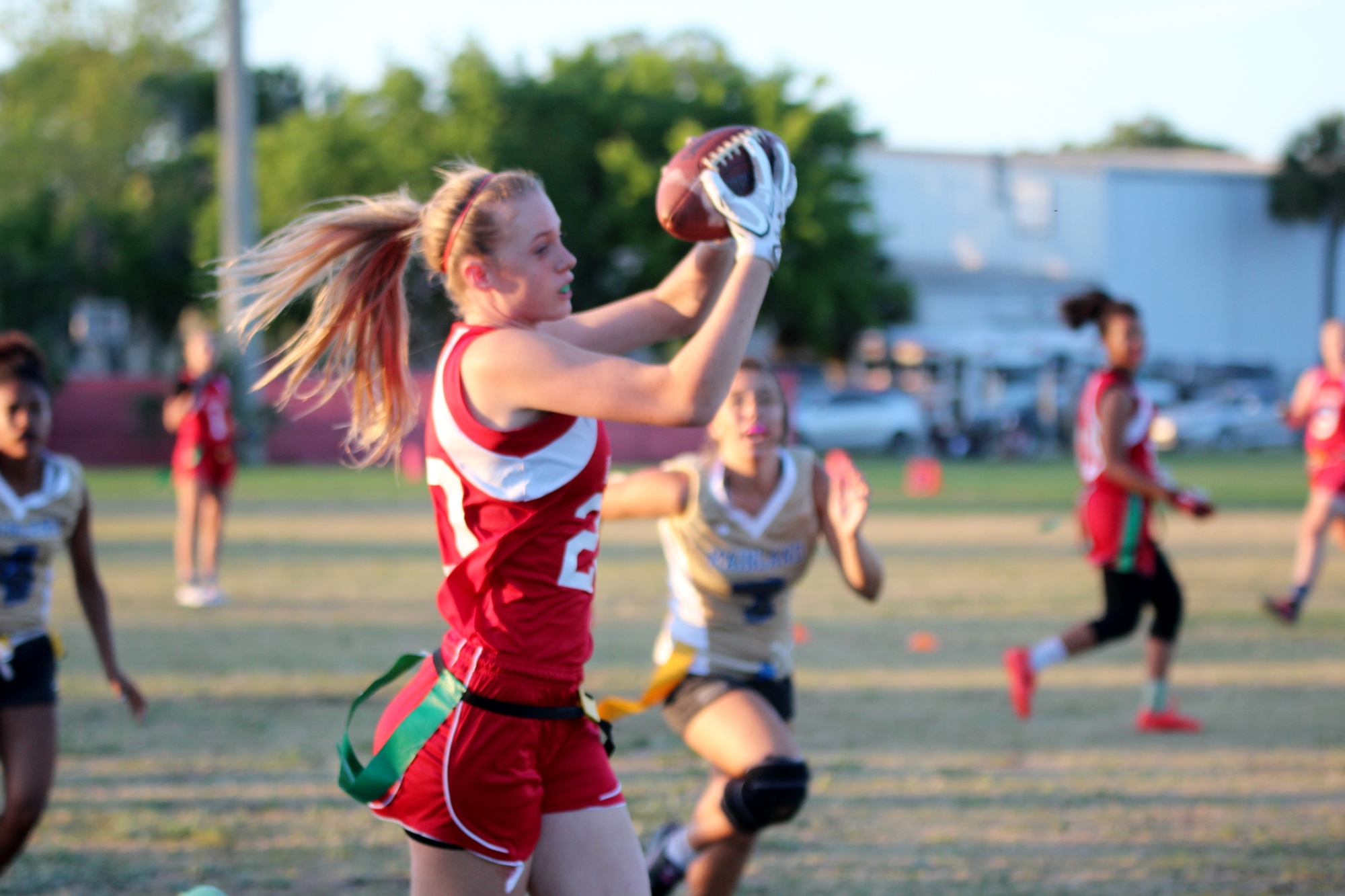 Shea Commette gets behind the defense and scores the go-ahead touchdown for the Sandcrabs.