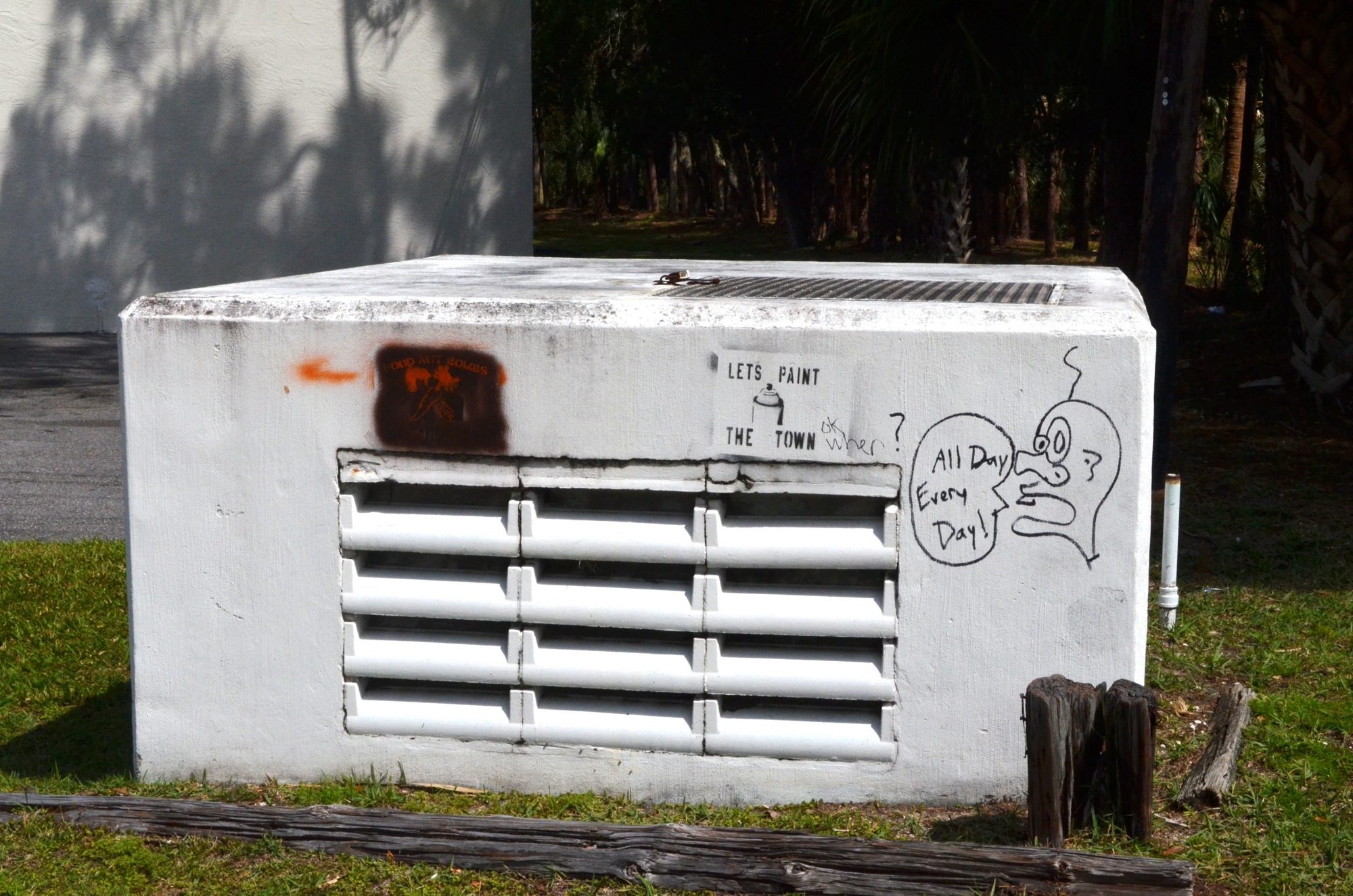 A utility box on North U.S. 1 had graffiti on all four sides on a recent morning.