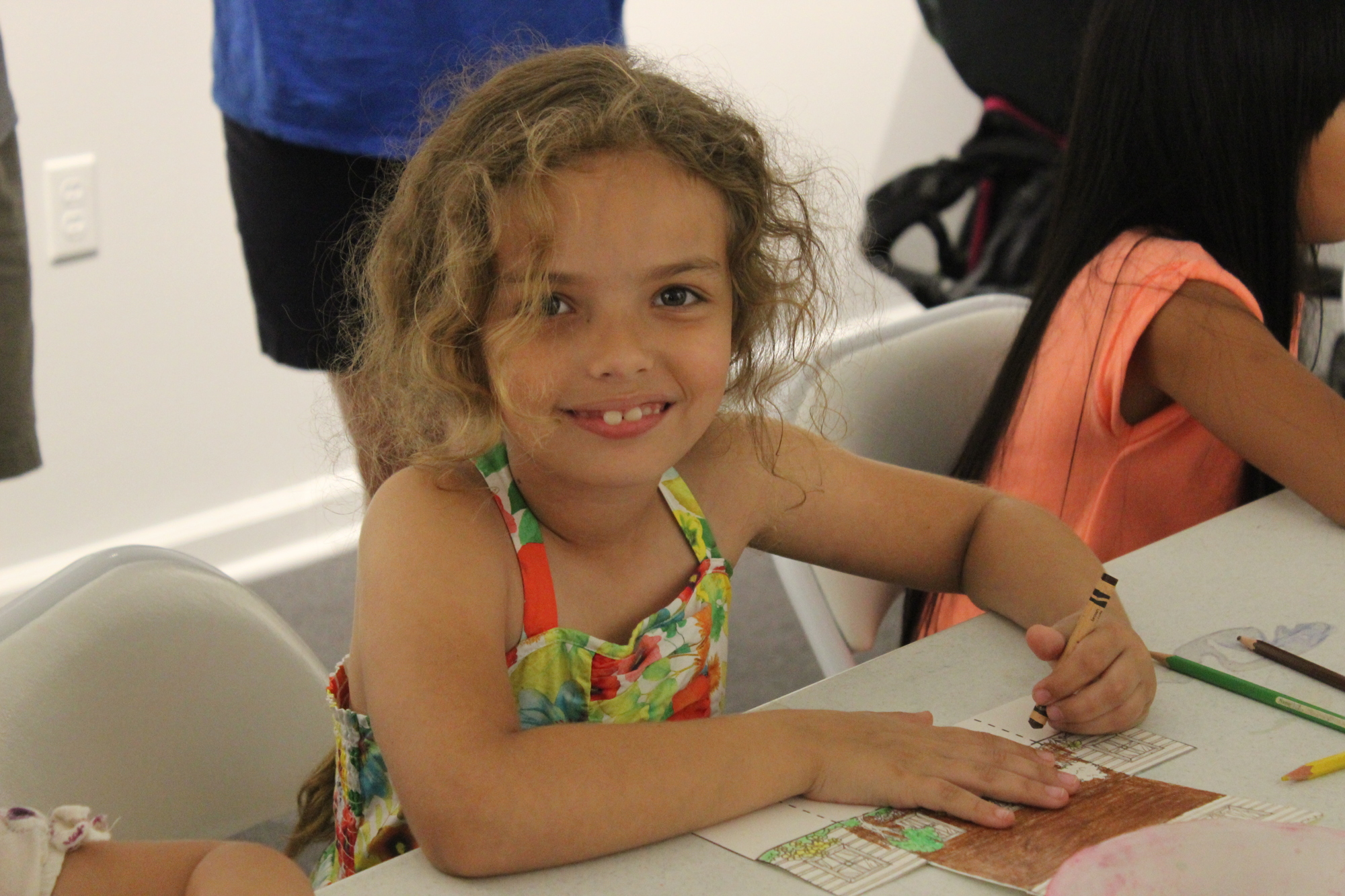 Alyana Verzal, 8, worked hard on her pop-up cottage (Photos by Emily Blackwood).