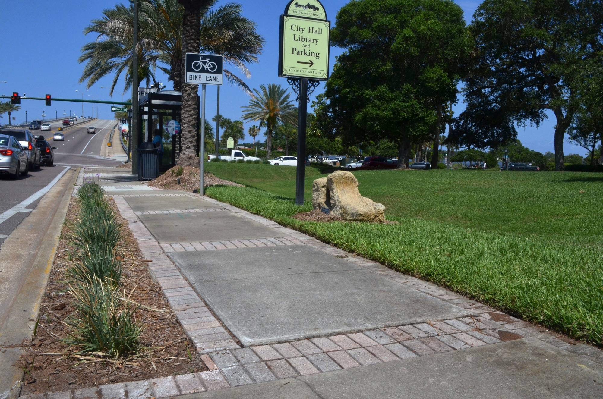 The pavers that decorate the sidewalks on Granada Boulevard have become faded and some would like to see them replaced.