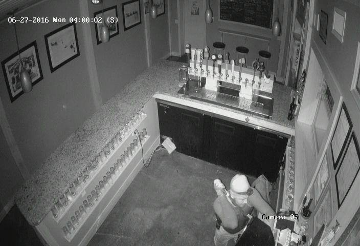 The brewery's security cameras caught the suspect breaking in (Courtesy photo).