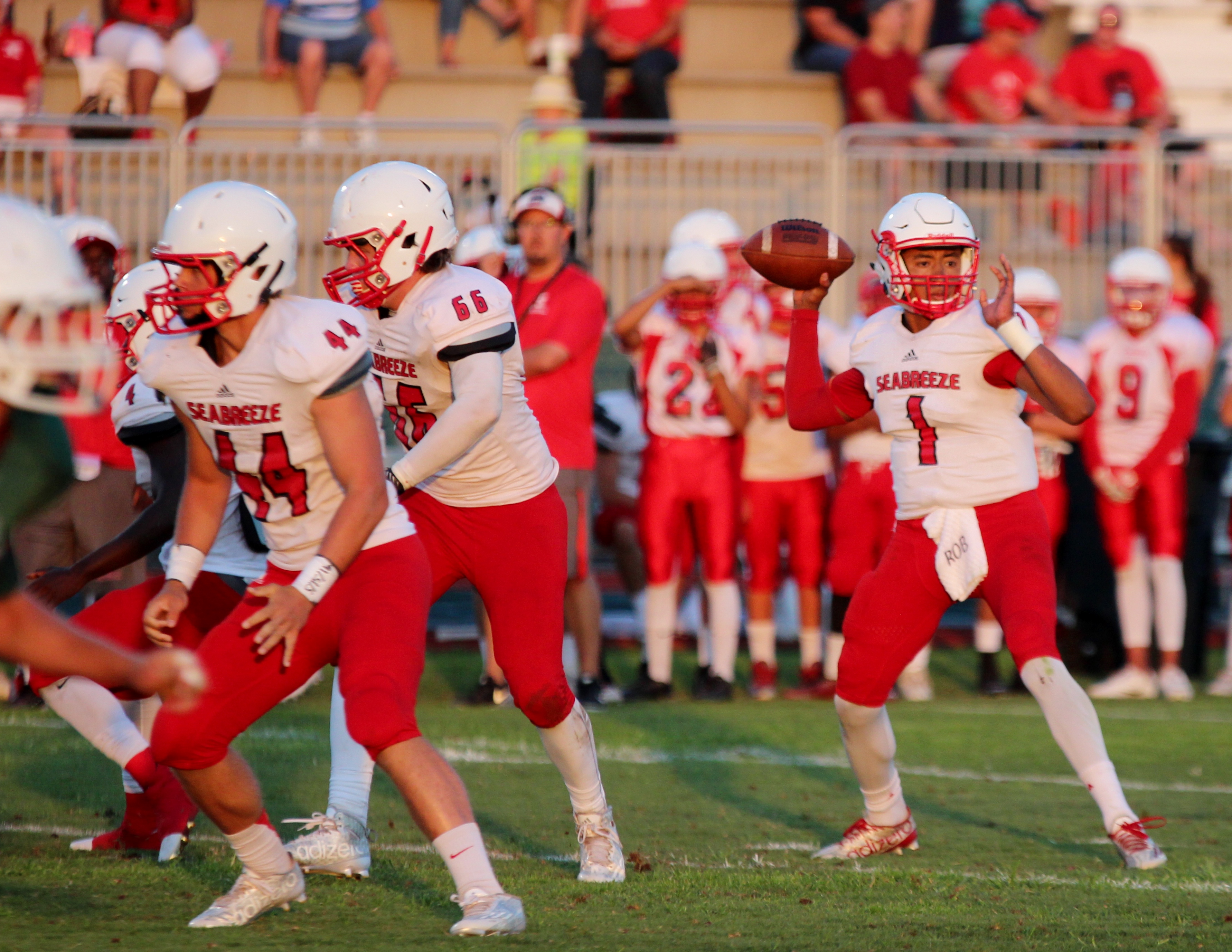 Glaze played without a knee brace for the first time during the Sandcrabs' spring game against Flagler Palm Coast.