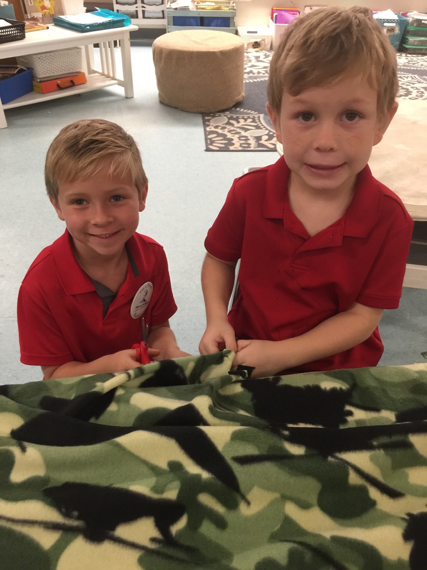 Laura Rahaim's first-graders helped make blankets for hospitalized children for Tomoka Elementary's first official Kindness Week. Courtesy photo