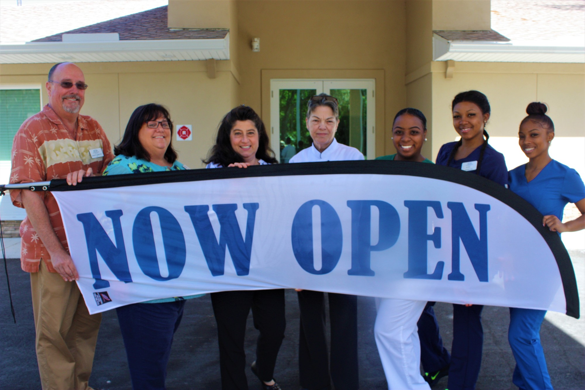 Ormond Manor has opened on Sterthaus Drive, completing a son’s goal. Shown are Dr. Gordon Forbes, Jody Moll, Maryanna Hilton, Sarah Schmezer, Ashley White, Markeia Hayes and Jalisa Spencer. 