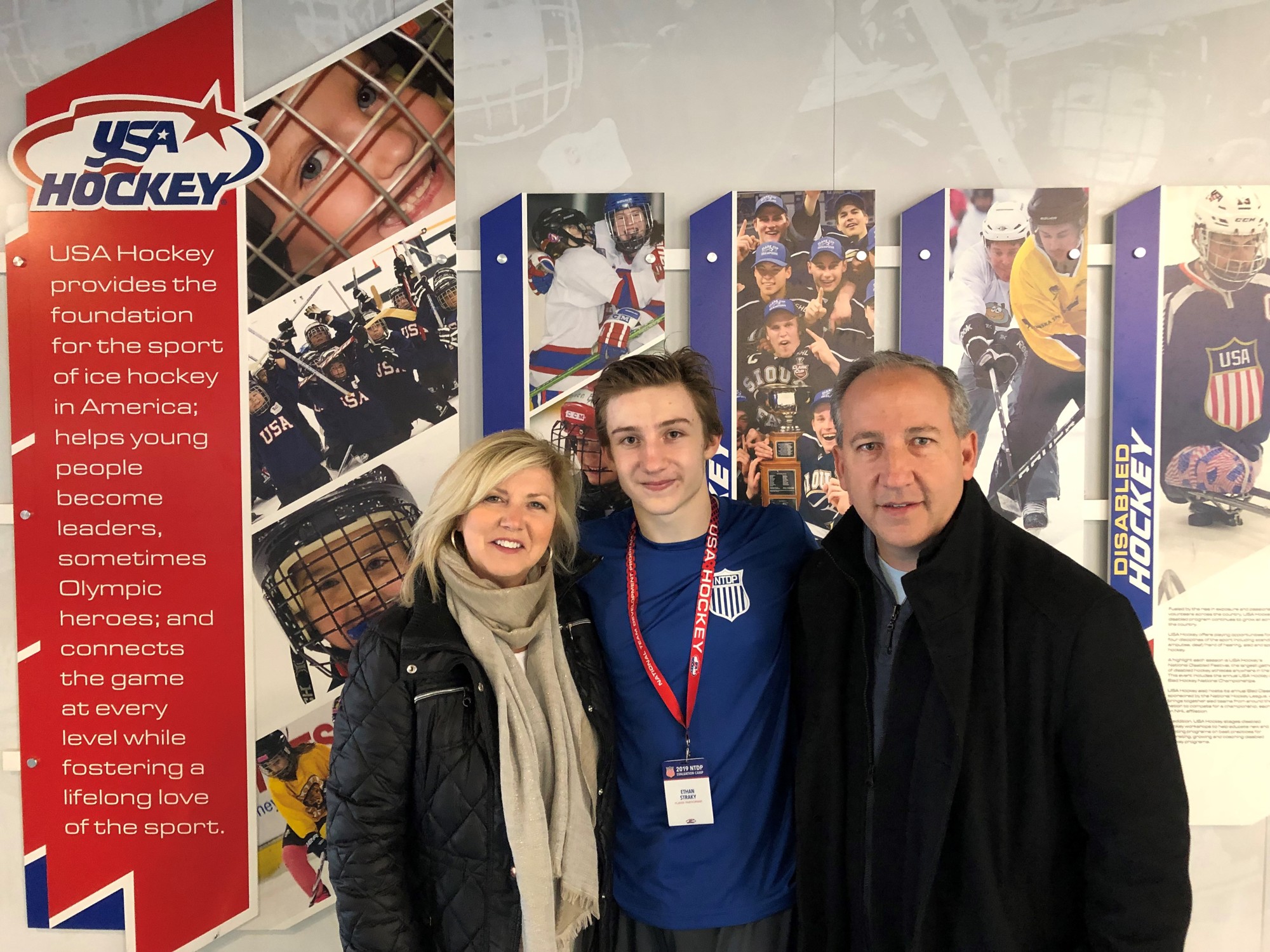 Ethan Straky with his parents. Courtesy photo