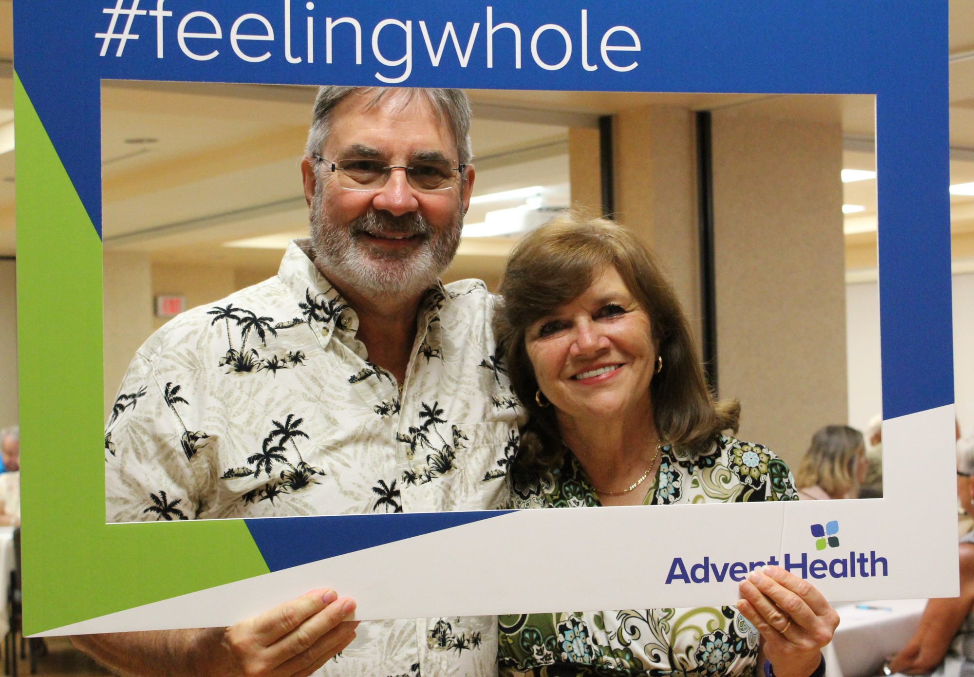 Community members joined AdventHealth Palm Coast for a special brunch for cancer survivors. Shown are Bobby Scott, of Flagler Beach, and Annie Hennessy, of Ormond Beach. Courtesy photo