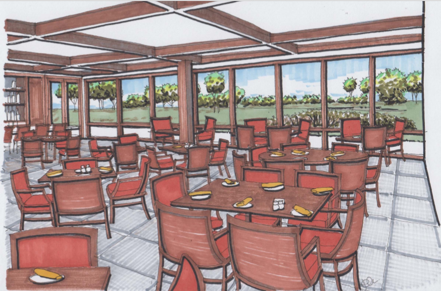 This rendering shows the future Grill Room at Oceanside Country Club. Courtesy illustration
