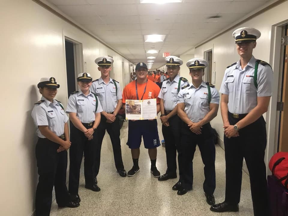 Ryan Waddell was recently awarded the John and Carol Johnson United States Coast Guard Academy Auxiliary AIM Honor Graduate award. Courtesy photo
