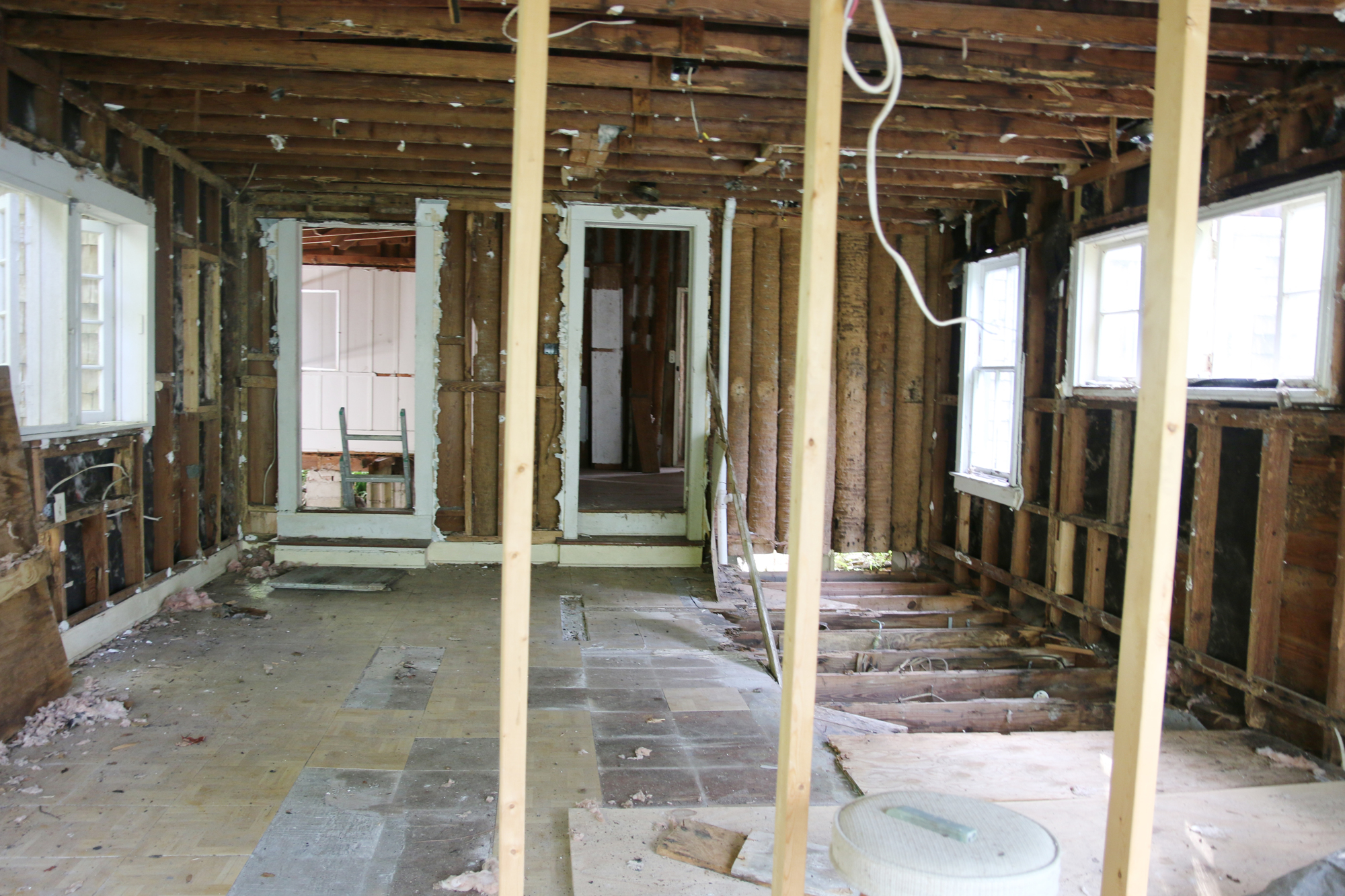 The interior of the John Anderson Cabin shows severe damage. Courtesy photo