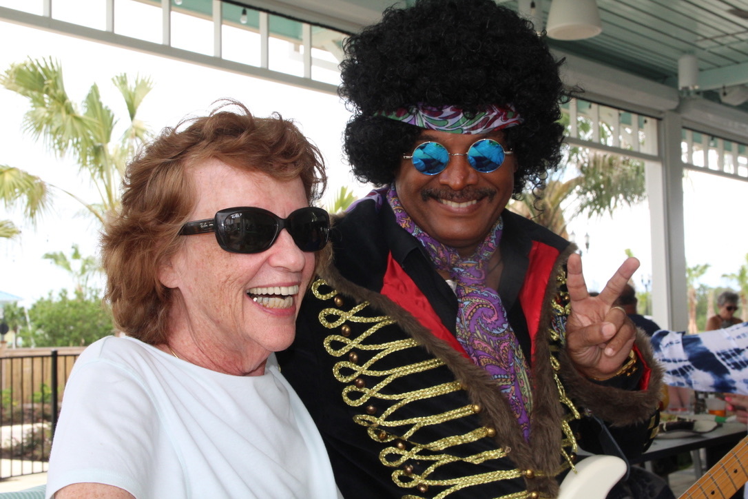 Resident Lois Gerber poses with Jimmy Hendrix. 