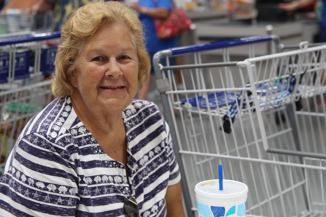 Port Orange resident, Peggy Lenski, waits for her son while he shops. Photo by Tanya Russo