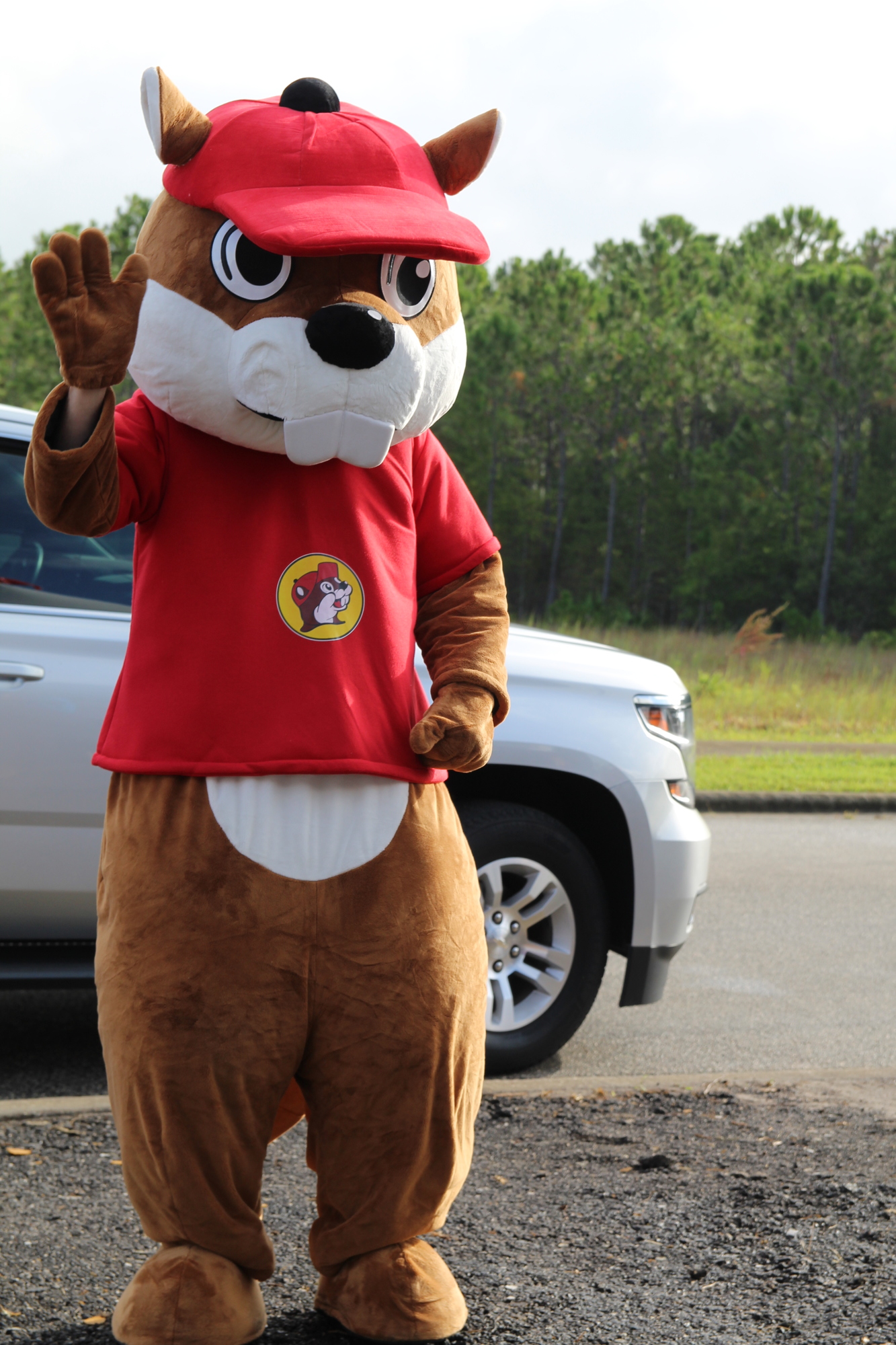 Mascot Buc-ee Beaver was on hand to lend support to the new travel center. Photo by Tanya Russo