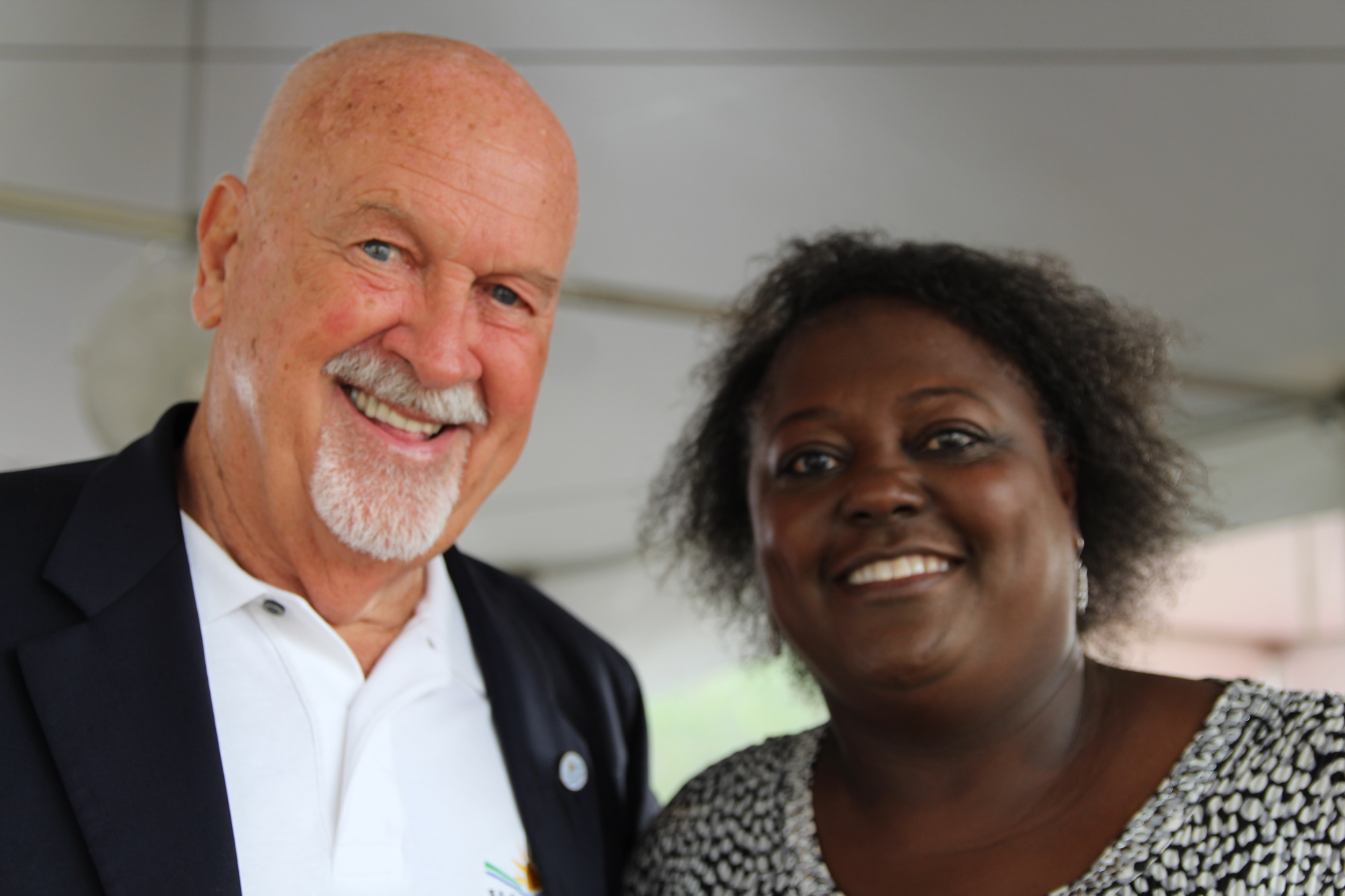 Volusia County Council Chair Ed Kelley poses with Daytona city commissioner Paula Young at the groundbreaking ceremony. Photo by Tanya Russo