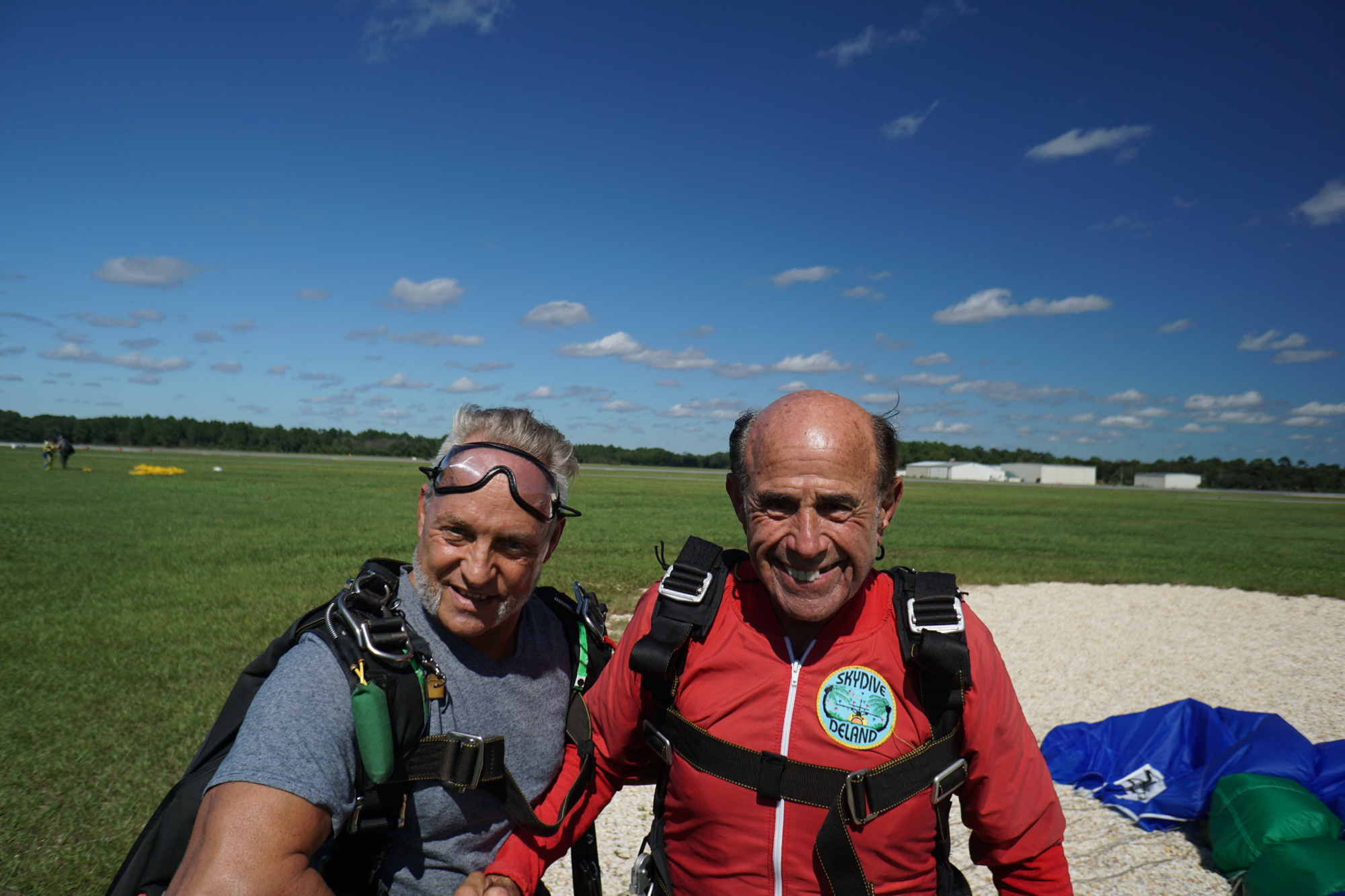 Frank Delzingaro is all smiles after his tandem jump on his 85th birthday on Oct. 20. Photo courtesy of Skydive DeLand