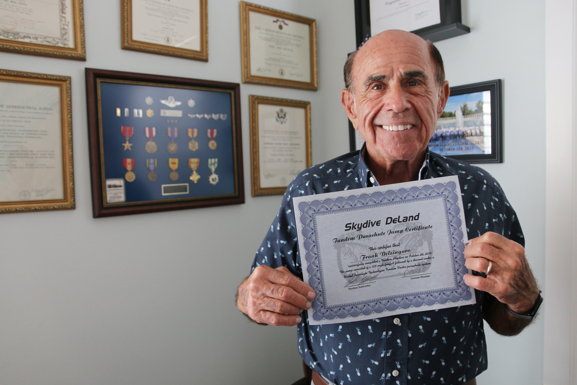 Frank Delzingaro has one more certificate to add to his wall of honors. Photo by Jarleene Almenas
