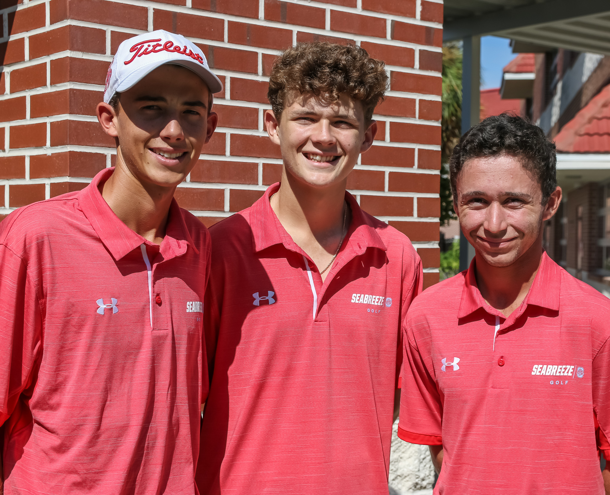 Seabreeze golfers Matthew Hewitt, Harley Rossi and Phillip Kamelgarn. Photo by Ray Boone
