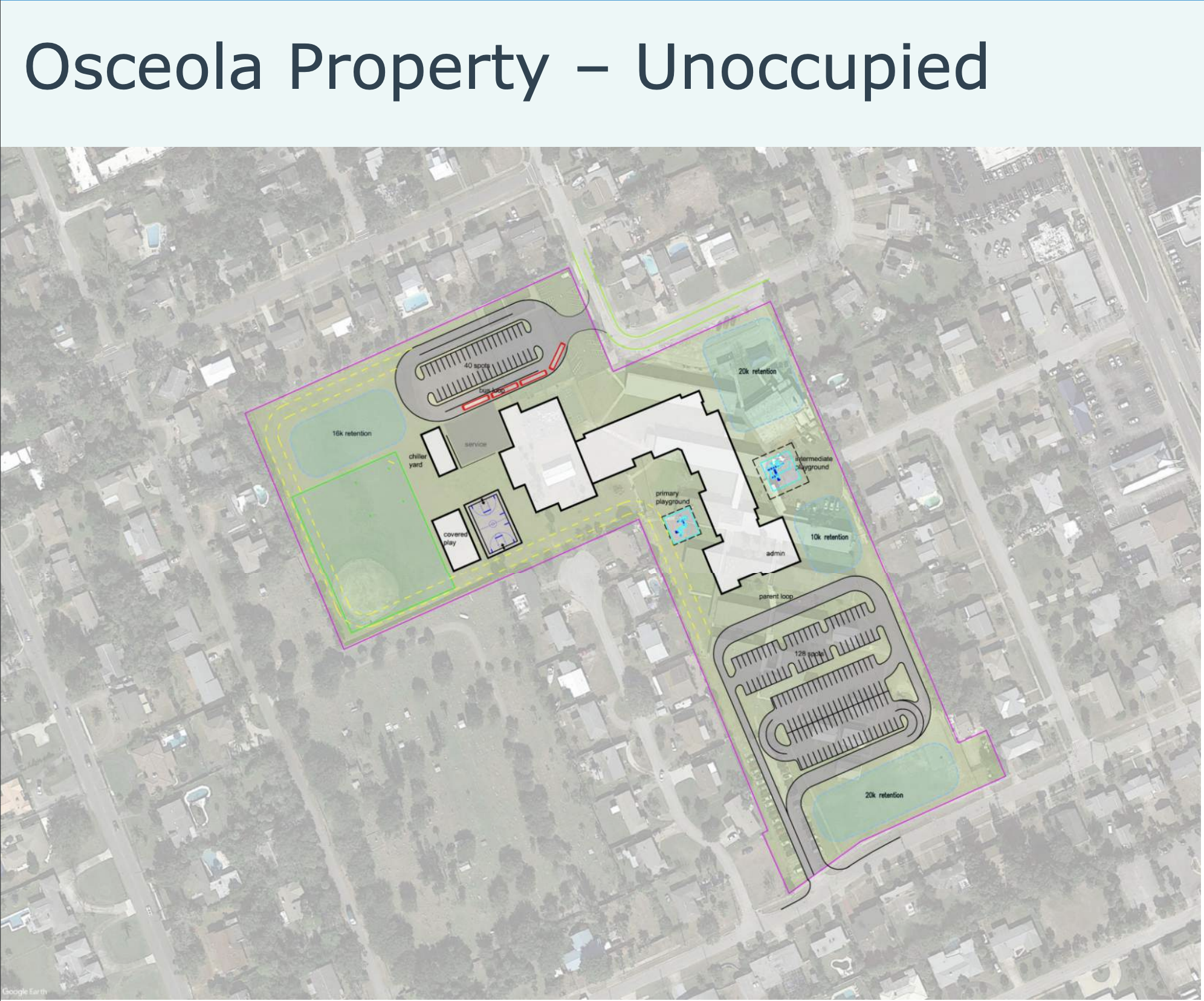 A plan showing what building on an unoccupied campus at Osceola would look like. Courtesy of Volusia County Schools/BRPH