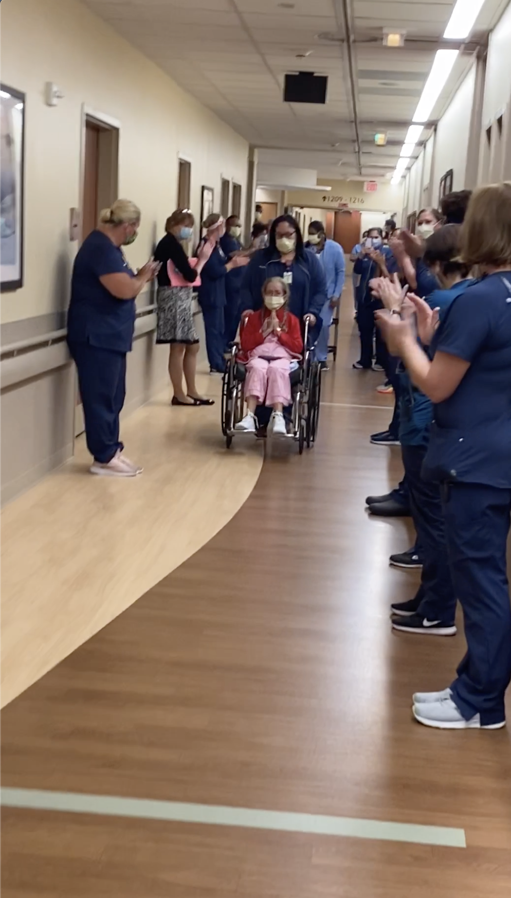 After almost five weeks at AdventHealth Daytona Beach, Jenny Sanchez was able to go home. Video still courtesy of AdventHealth