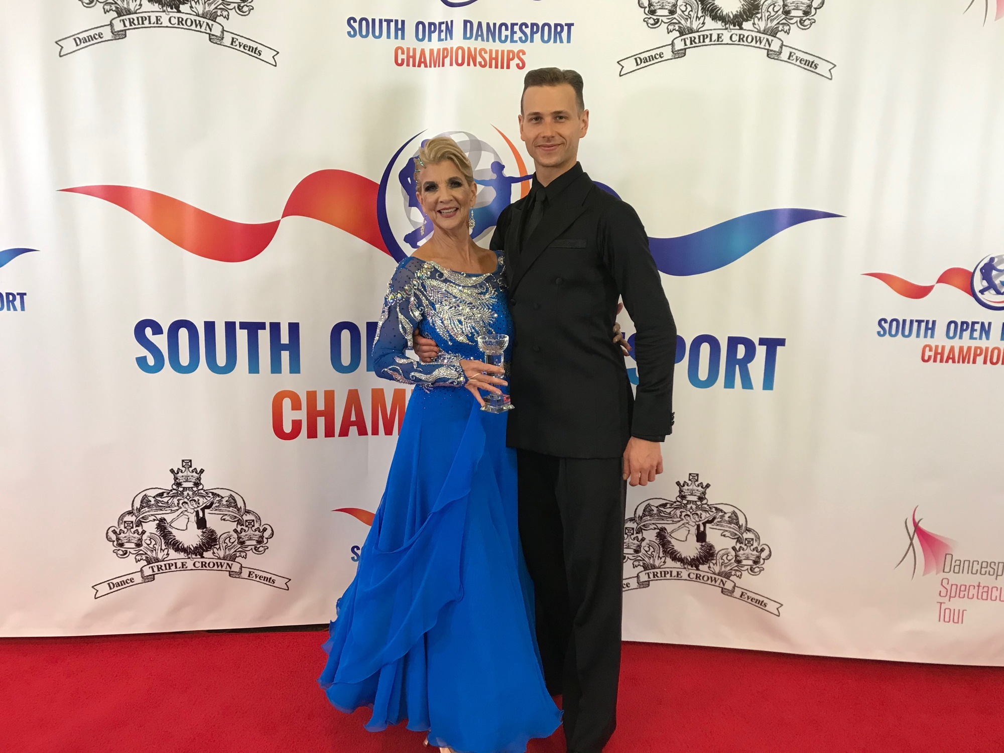 Beth King and Artur Kozun in the 2019 South Open Dancesport Championships in Orlando, where she placed first and second in different competitions. Photo courtesy of Beth King