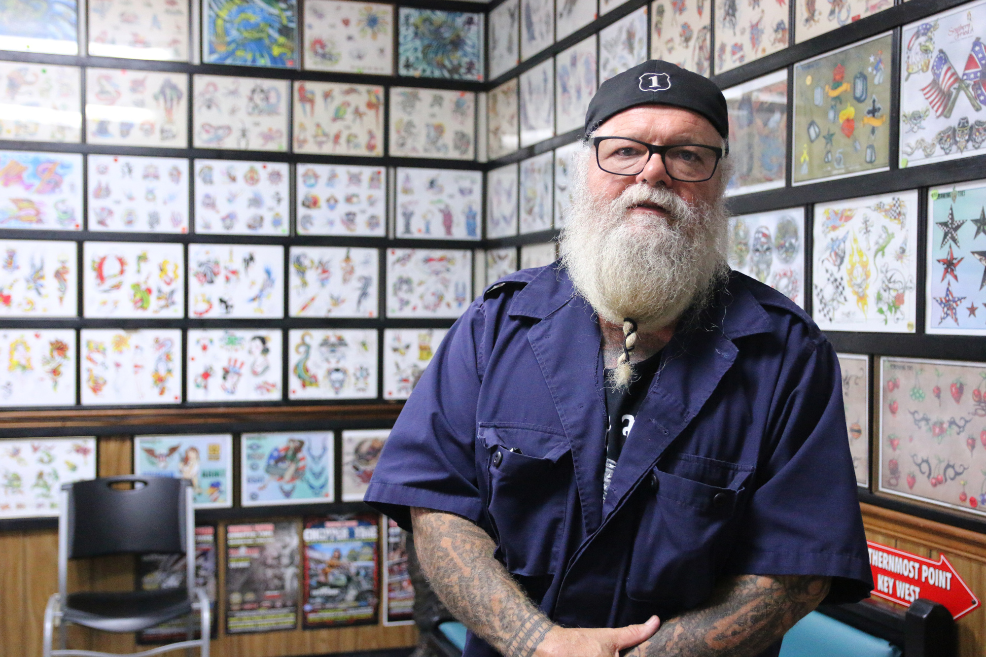 Willie Perry has owned his tattoo parlor since the 90s. Photo by Jarleene Almenas