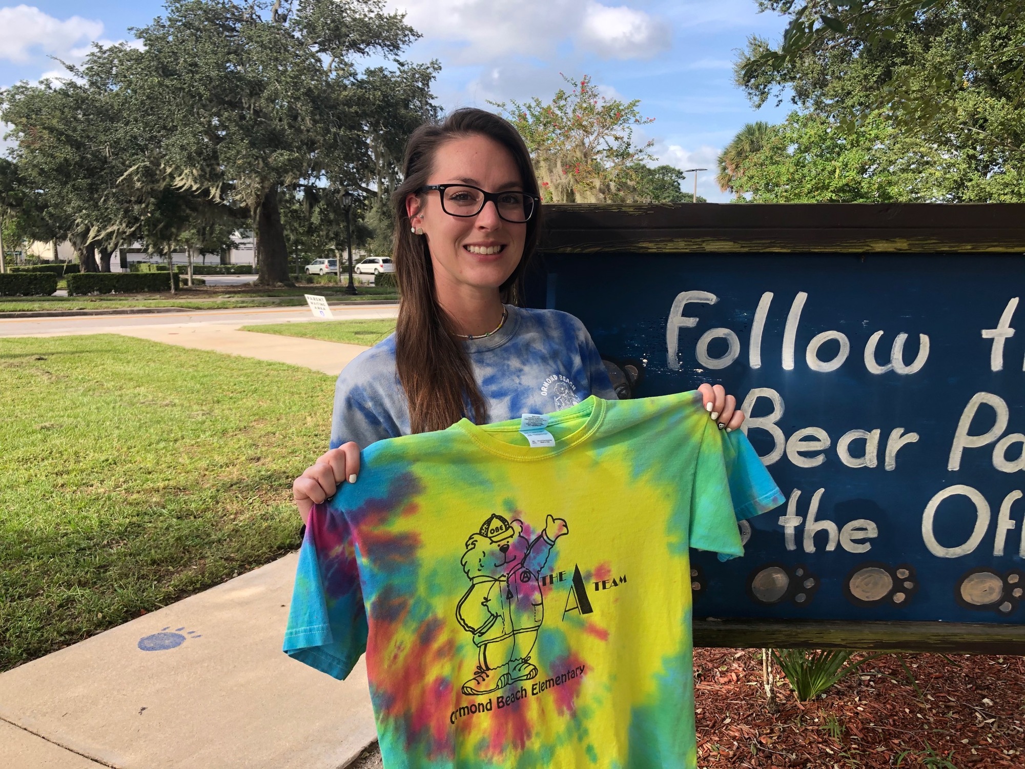 Lauren Huhta is well-known for her tie-dye shirts around Ormond Beach Elementary. Courtesy photo