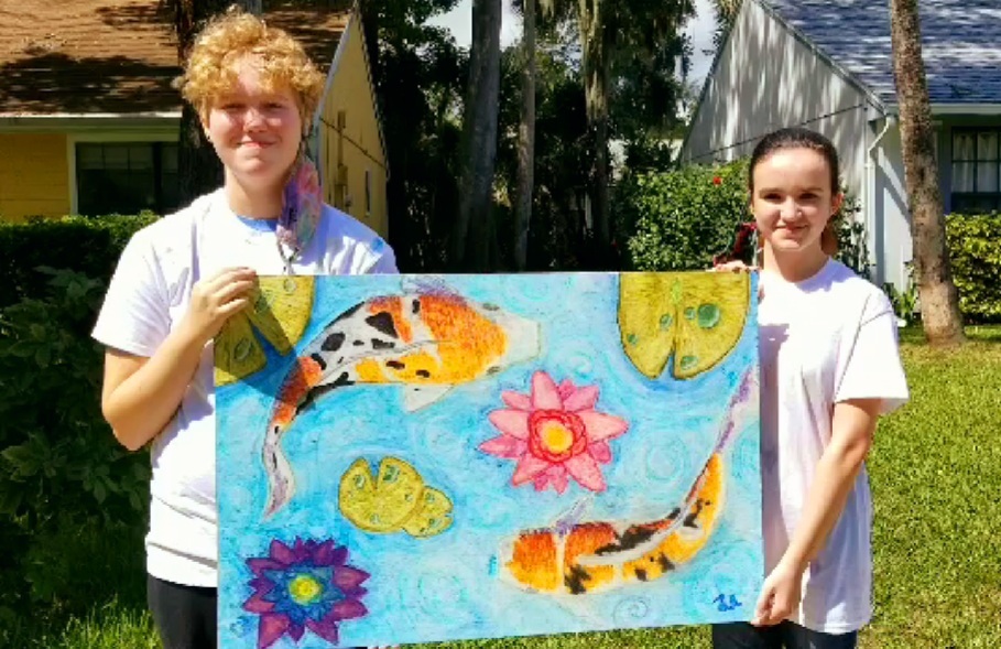 Lillie and Mauri were the Chalk Art winners for ArtHaus sponsor Florida Power and Light. Courtesy photo