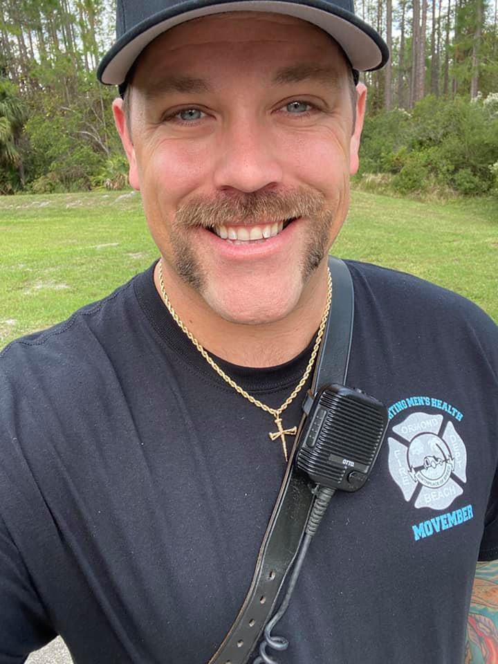 Ormond Beach firefighter Josh Cady was voted to have the best mustache in the department. Photo courtesy of the Ormond Beach Professional Firefighters Facebook page