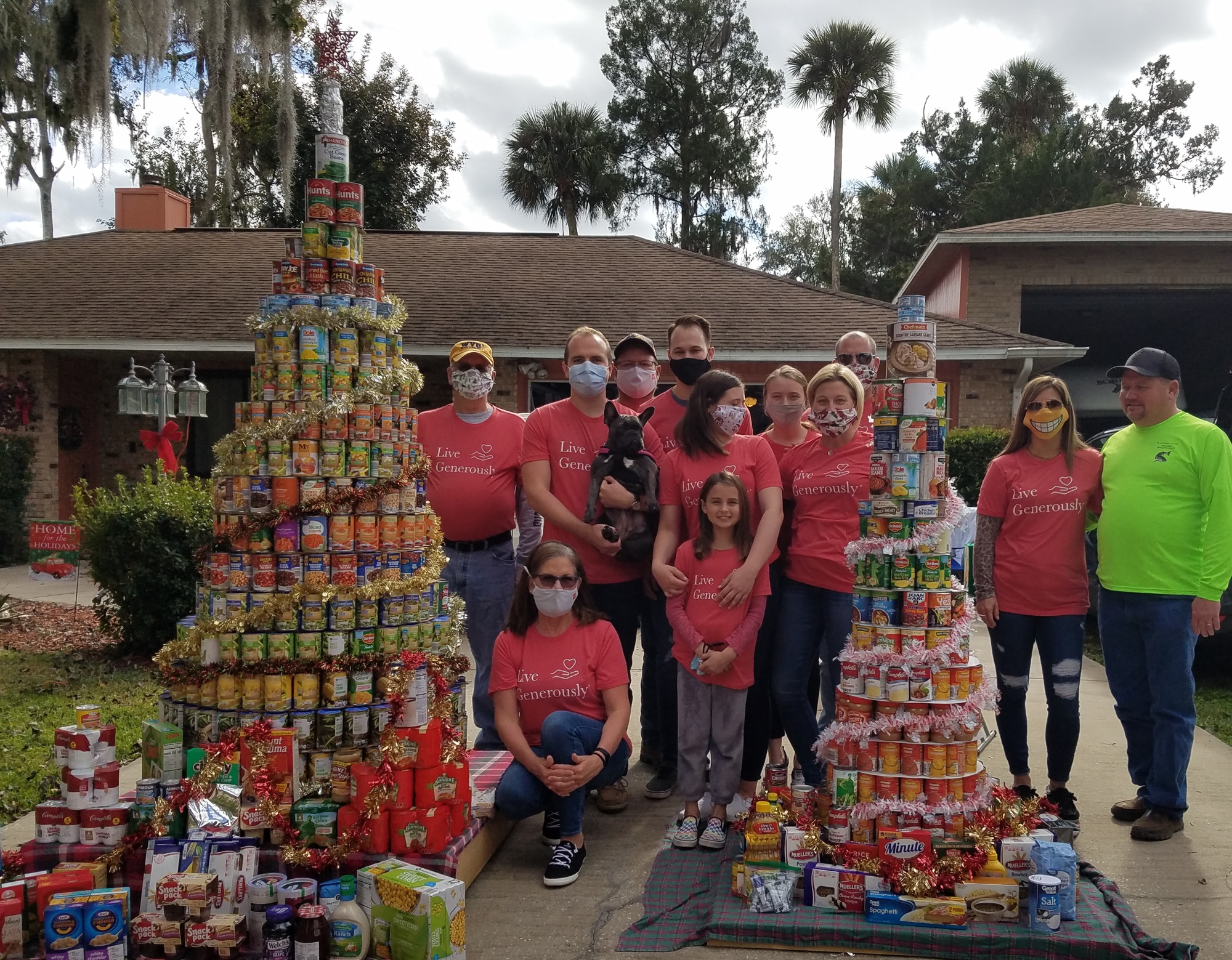 The Lester family collected 1,443 cans and pre-packaged food for its fifth-annual Tree of Hope. Courtesy photo